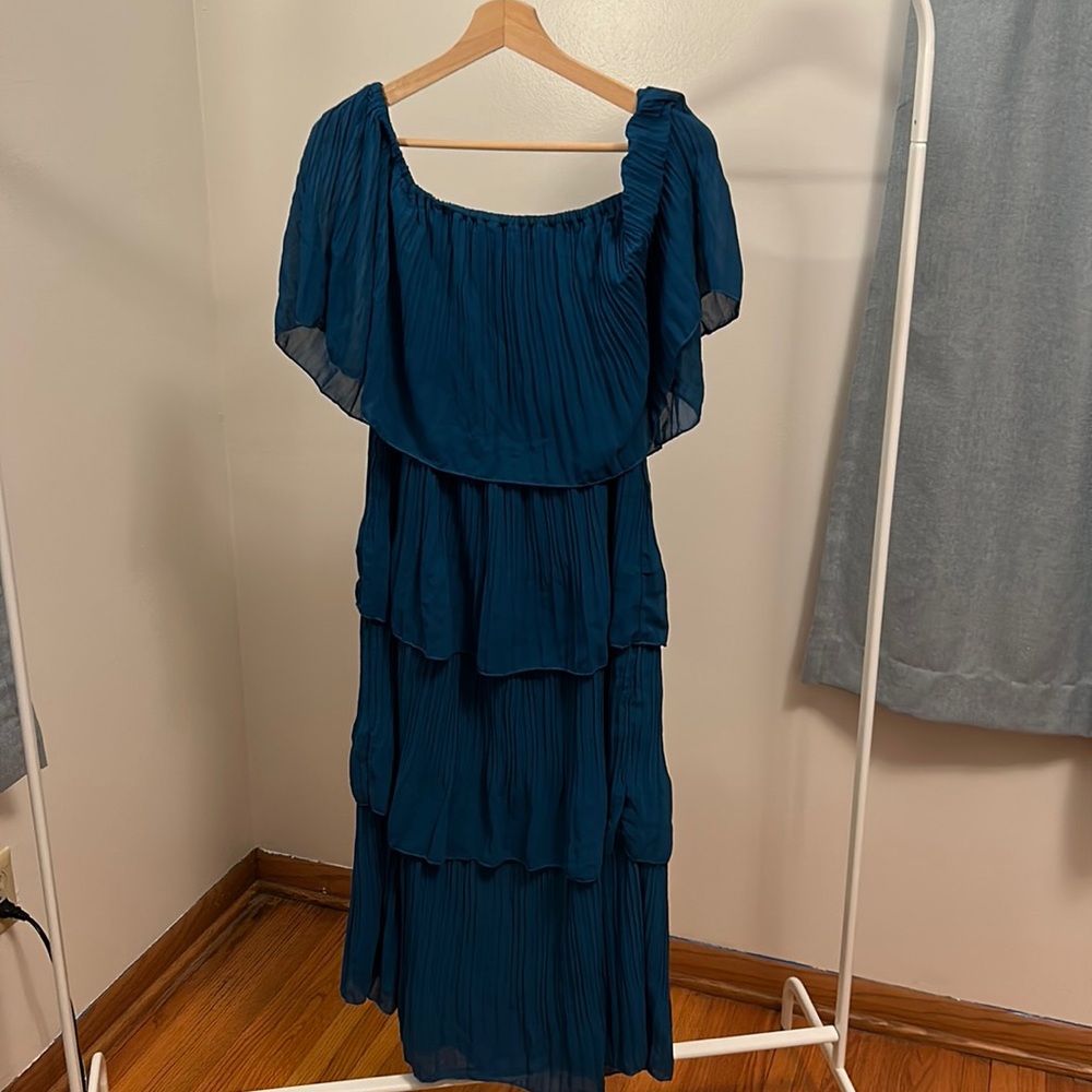 Blue Off Shoulder Dress